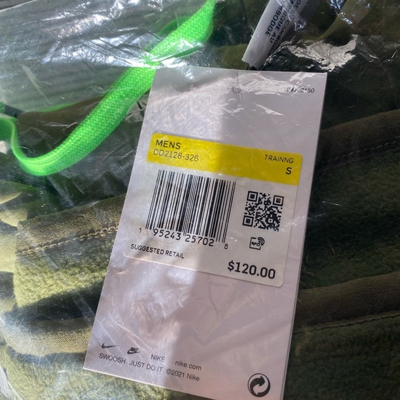 NWT Nike Therma Men's Size SMALL Rough Green Fleece Full-Zip - Picture 6 of 8